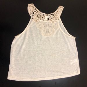 Crocheted High Neck Tank Top